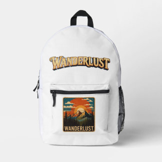 Imprimé Sac à dos montagne vintage Wanderlust