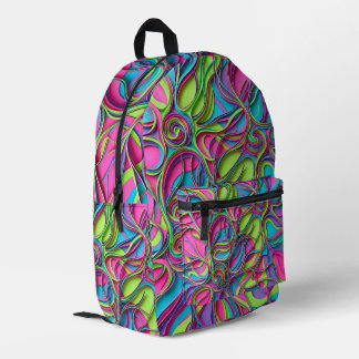 Imprimé Sac à dos néon vibrant cerveau neurone art abstrai