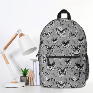 Imprimé Sac à dos Papillon gris