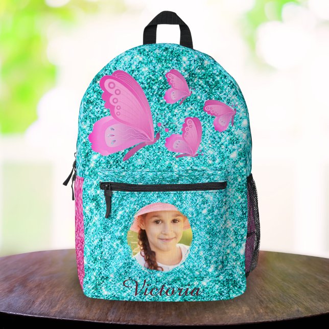 Imprimé Sac à dos papillon personnalisé pour filles bleu p (Créateur téléchargé)