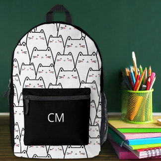 Imprimé Sac à dos personnalisé avec monogramme et chats mi