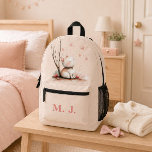 Imprimé Sac à dos personnalisé pour école avec chaton mign
