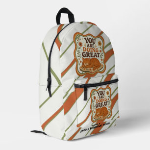 Imprimé Sac à dos personnalisé rayé vintage orange chat re