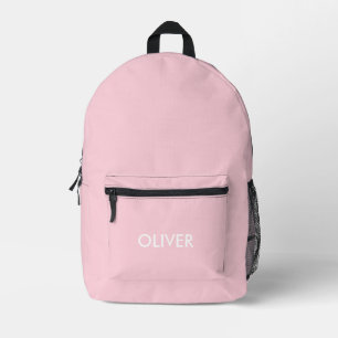 Imprimé Sac à dos personnalisé rose pastel minimaliste ave