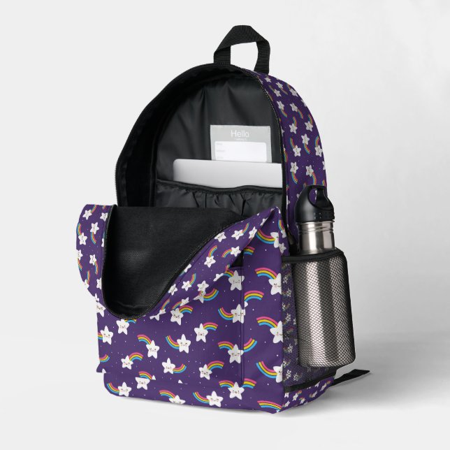 Imprimé Sac à dos Rainbow Stars #3 (Coin arrière droit (ouvert))