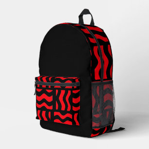 Imprimé Sac à dos rouge et noir avec motif abstrait