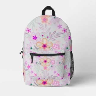 Imprimé Sac à dos scolaire à motif floral pastel esthétiqu