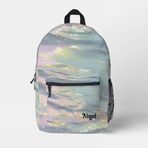 Imprimé Sac à dos scolaire holographique iridescent opale 