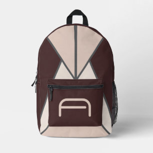 Imprimé Sac à dos tendance Rétro prune Monogramme Géométri