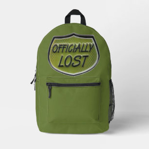 Imprimé Sac à dos vert officiellement perdu