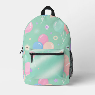Imprimé Sac à dos vert pastel – Voyage esthétique minimali