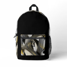 Tendance du sac à dos Abstrait Art Noir Blanc Or