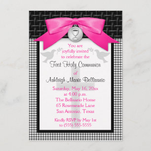 IMPRIMÉE BOW Première communion sainte Invitation