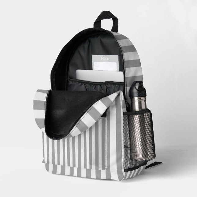 Imprimer Couper le sac à coudre Gris et blanc (Coin arrière droit (ouvert))