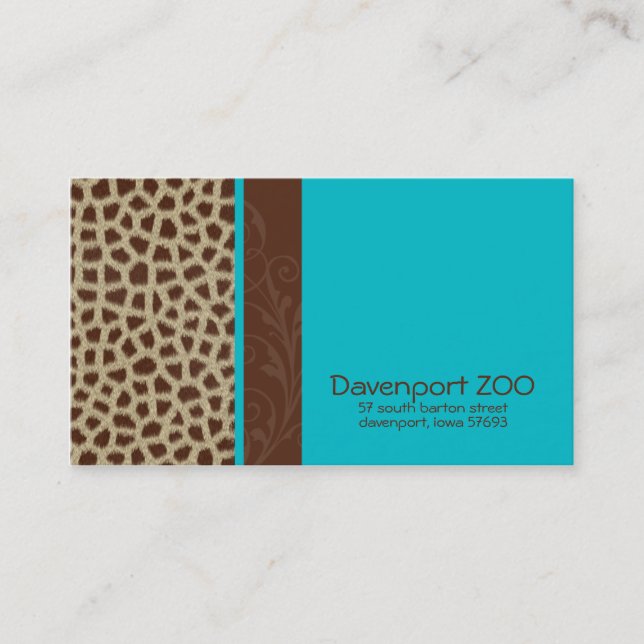 Imprimer la girafe [bleu] Carte de visite (Devant)