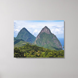 Imprimer toile Sainte-Lucie Pitons