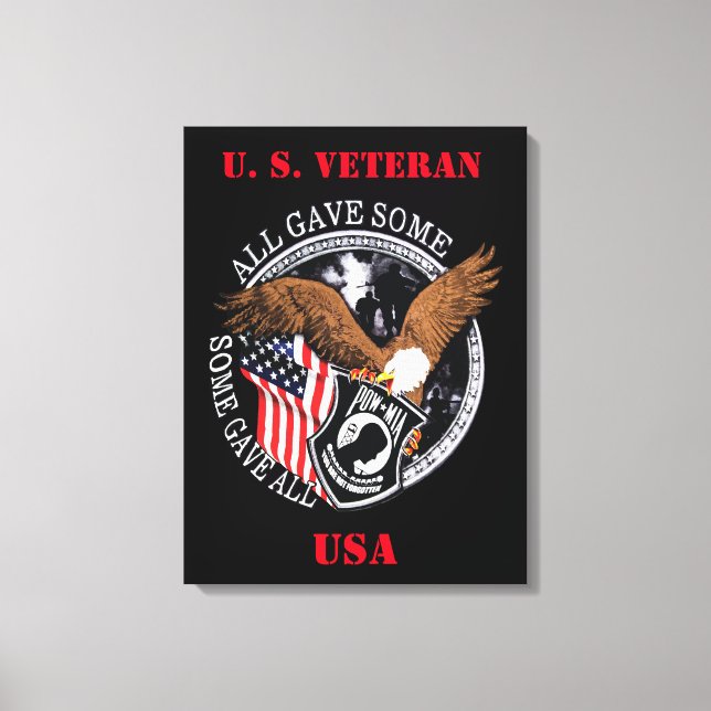 Imprimez la toile militaire de vétéran des États-U (Recto)