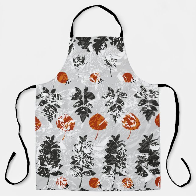 Imprint leaves: symmetrical seamless pattern. apron (Front)