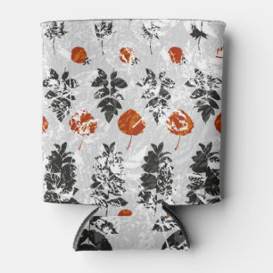 Imprint leaves: symmetrical seamless pattern. can cooler