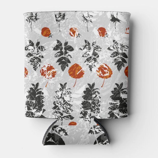 Imprint leaves: symmetrical seamless pattern. can cooler (Front)