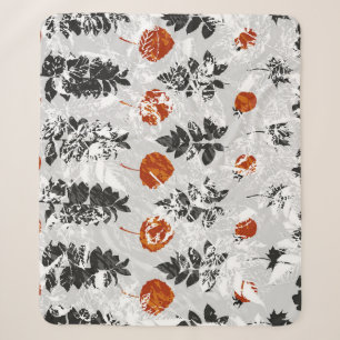 Imprint leaves: symmetrical seamless pattern. sherpa blanket