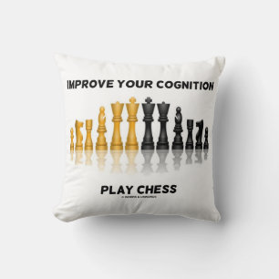 Improve Your Cognition Play Chess Advice Chess Set Throw Pillow