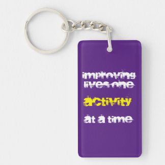 "Improving Lives..." (rectangular version) Keychain