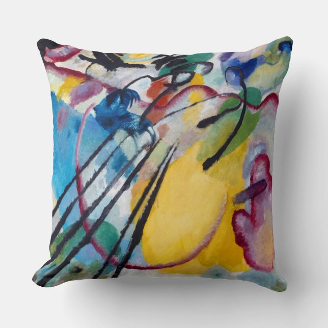 Improvisation 26, Rowing by Wassily Kandinsky Throw Pillow (Front)