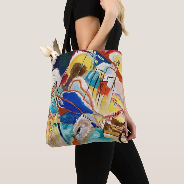 Improvisation 30 (Cannons) by Wassily Kandinsky Tote Bag (Close Up)