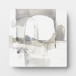 Improvisation I Grey Abstract Print Plaque