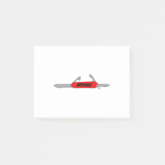 Improvise Red Army Pocket Knife Fun Tool Cut Blade Post-it Notes