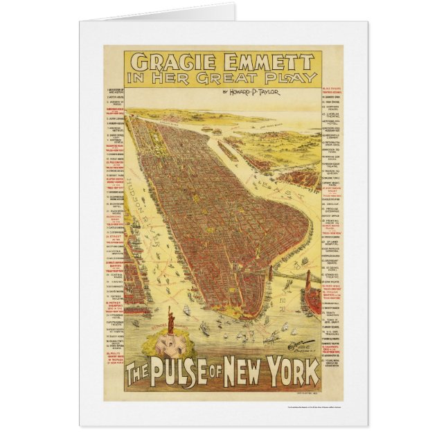 Impulsion de la carte 1891 de New York (Devant)