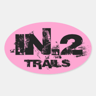 IN.2 Trail Running Oval Decal Black On Pink Oval Sticker