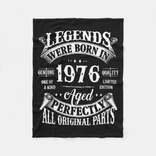 In 50th Birthday Vintage Born 1976 Fleece Blanket
