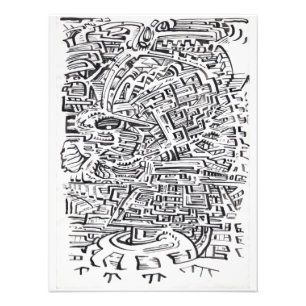 In a Between-place, india ink drawing Photo Print