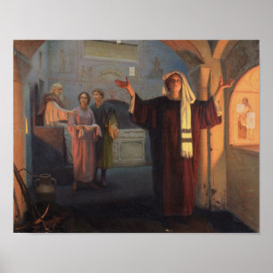 In a catacomb, 1900 poster