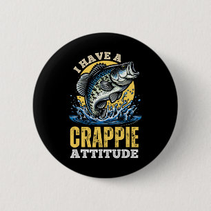 In A Crappie Mood Funny Fishing Retro 2 Inch Round Button
