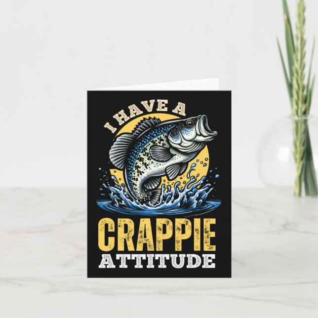 In A Crappie Mood Funny Fishing Retro  Card (Front)