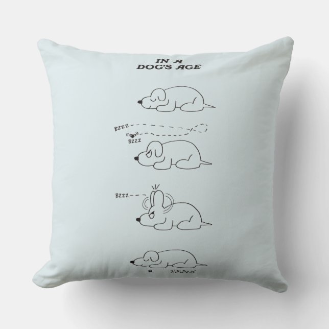 In a Dog's Age Throw Pillow (Front)