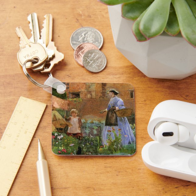 In a Garden at Cookham by George John Pinwell Keychain (Desk)