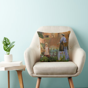 In a Garden at Cookham by George John Pinwell Throw Pillow