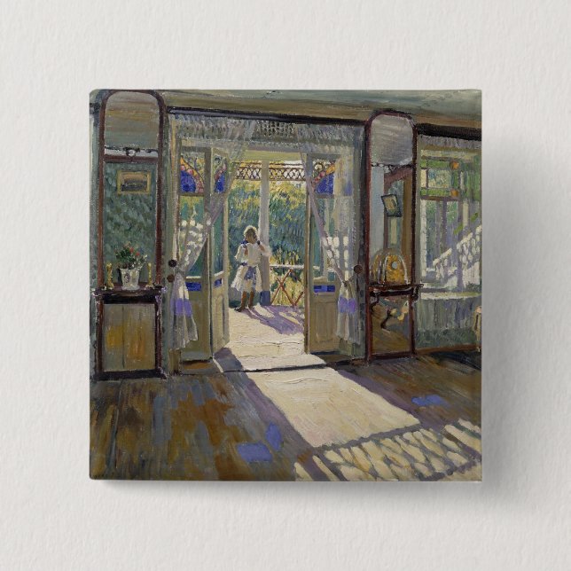 In a House, 1913 2 Inch Square Button (Front)