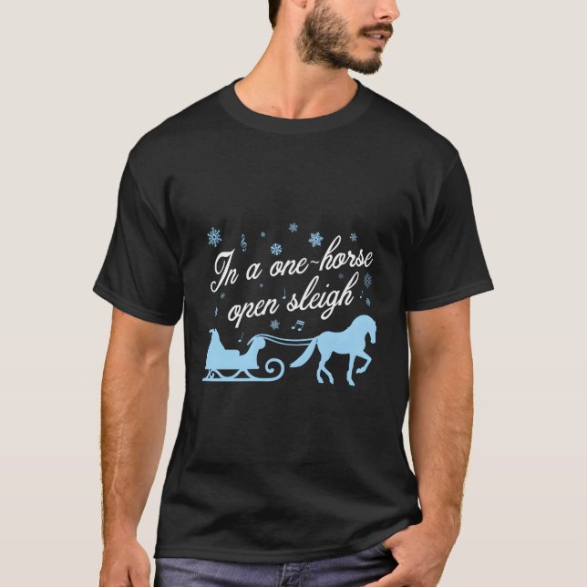 In A One-Horse Open Sleigh Cute Christmas Sweater (Front)