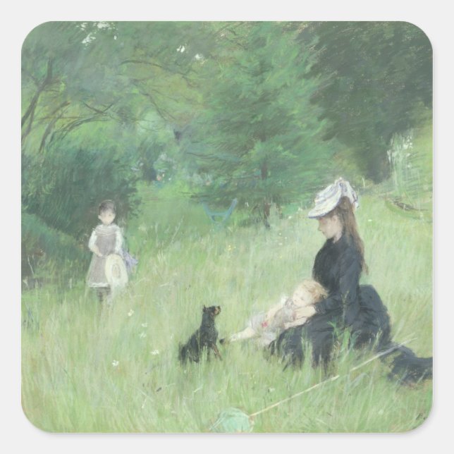 In a Park, c.1874 Square Sticker (Front)