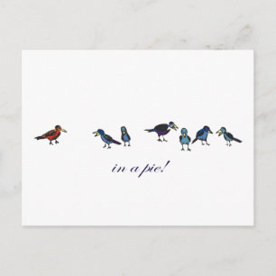 in a pie!?! birdies postcard