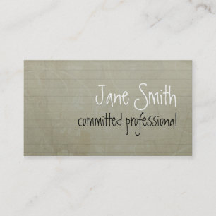 In a piece of paper business card