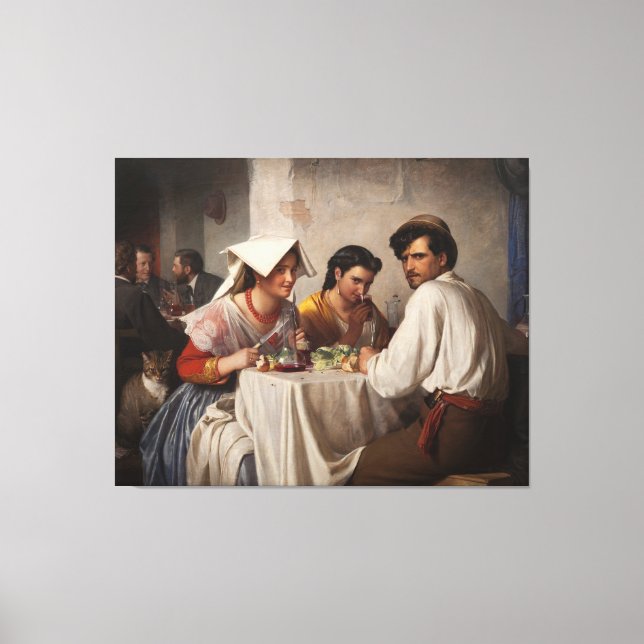 "In a Roman Osteria" - 1886 Carl Heinrich Bloch Canvas Print (Front)