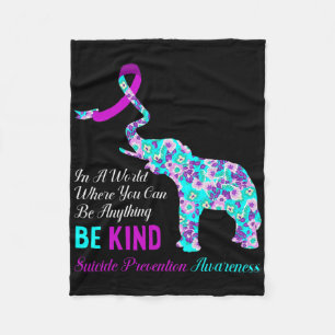 In A World Be Kind Support Suicide Prevention Awar Fleece Blanket