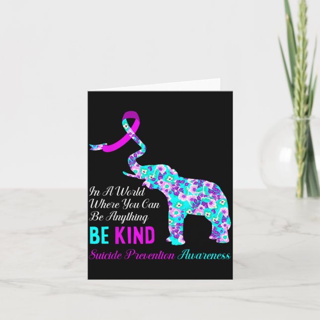 In A World Be Kind Suprt Suicide Prevention Awaren Card (Front)