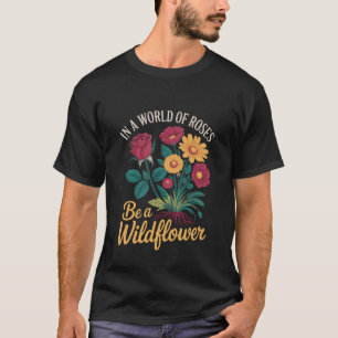 In a World of Roses Be a Wildflower Inspirational T-Shirt